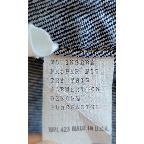 Levis Mens L Jean Jacket Trucker 70507 0214 Dark Blue VTG Retro USA Work EUC - Picture 6 of 16